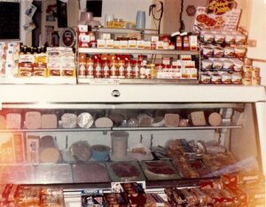 Winkings Market meat case in 1991.  Were still cutting meat by hand then.