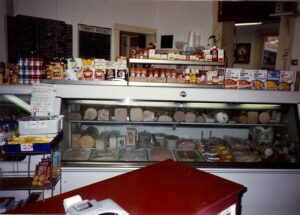 Looking towards the meat case in 1993 at Winking's Market.